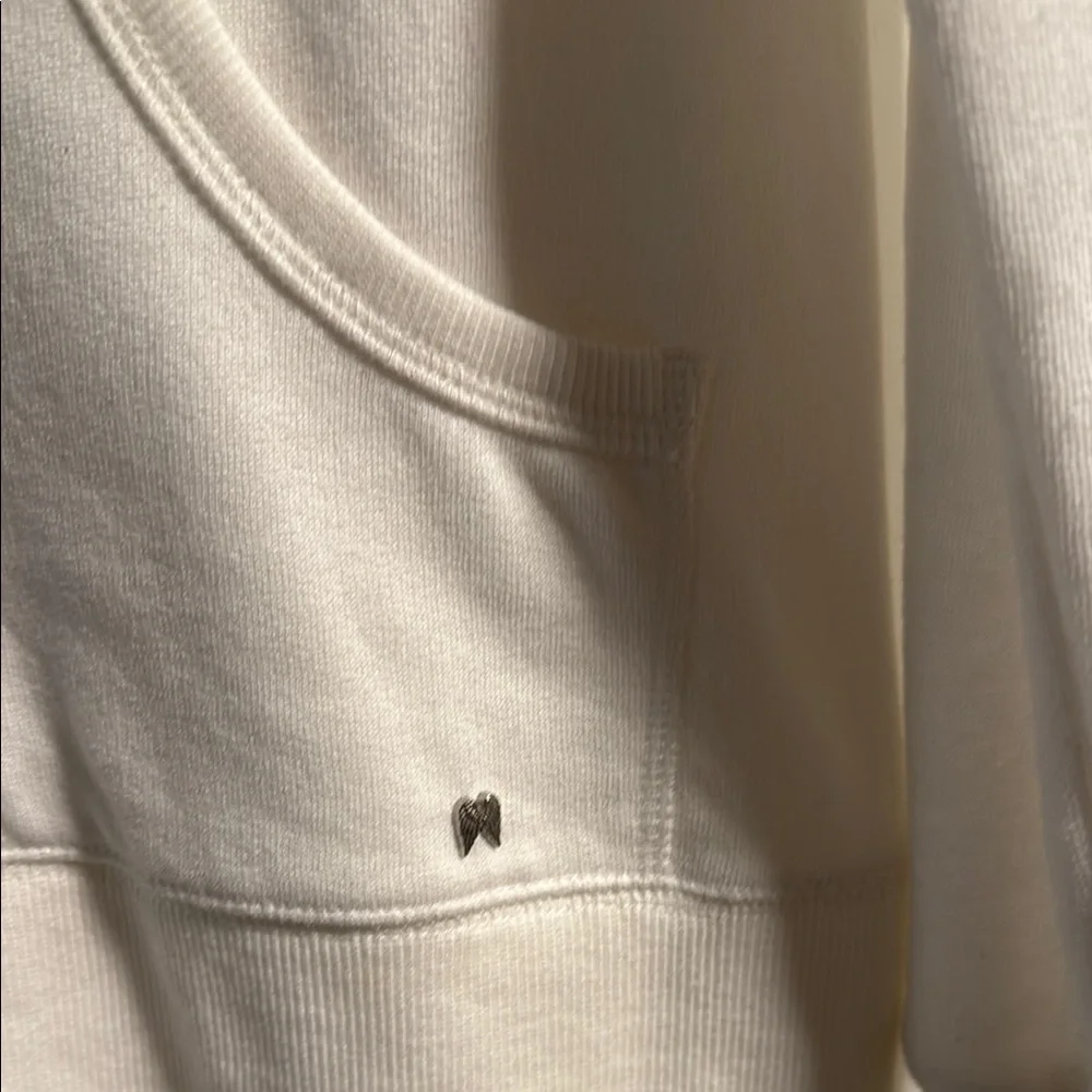 White Hoodie with Gold Angel Wings - Picture 3 of 5
